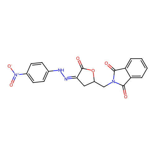 2-(4-((4-NITRO-PH)-HYDRAZONO)-5-OXO-4H-FURAN-2-YLMETHYL)-ISOINDOLE-1,3-DIONE structure