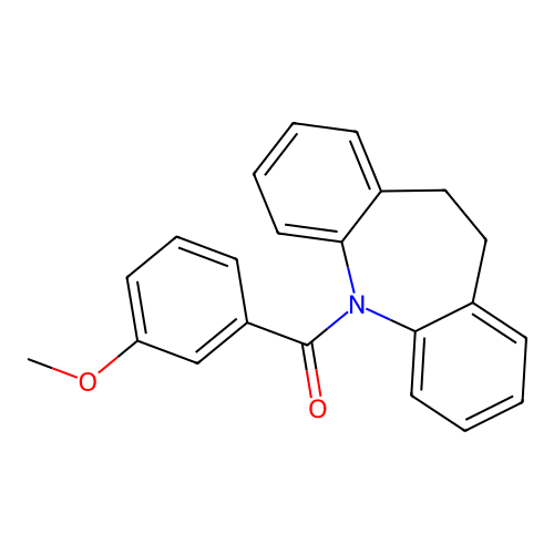 10,11-dihydro-5H-dibenzo[b,f]azepin-5-yl(3-methoxyphenyl)methanone structure