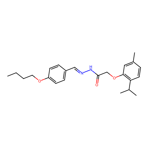 N'-(4-Butoxybenzylidene)-2-(2-isopropyl-5-methylphenoxy)acetohydrazide structure