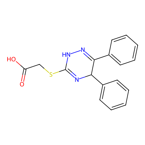 2-[(5,6-diphenyl-2,5-dihydro-1,2,4-triazin-3-yl)sulfanyl]acetic Acid structure