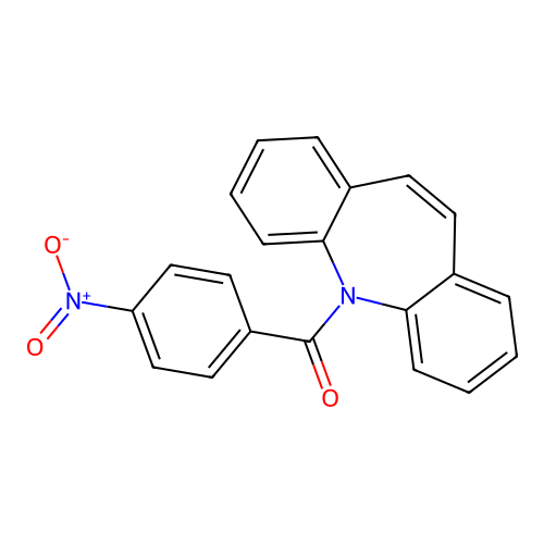 Benzo[b][1]benzazepin-11-yl-(4-nitrophenyl)methanone structure