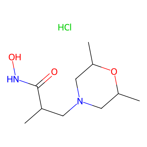 alpha,2,6-Trimethyl-4-morpholinepropionohydroxamic acid monohydrochloride structure