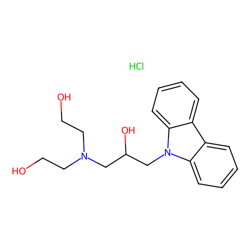 3-[Bis(2-hydroxyethyl)amino]-1-carbazol-9-ylpropan-2-ol, chloride structure