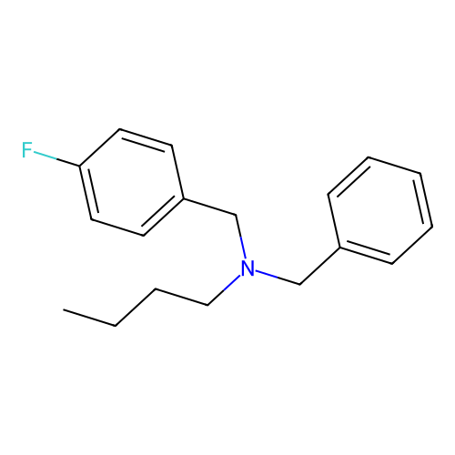 N-benzyl-N-(4-fluorobenzyl)butan-1-amine structure