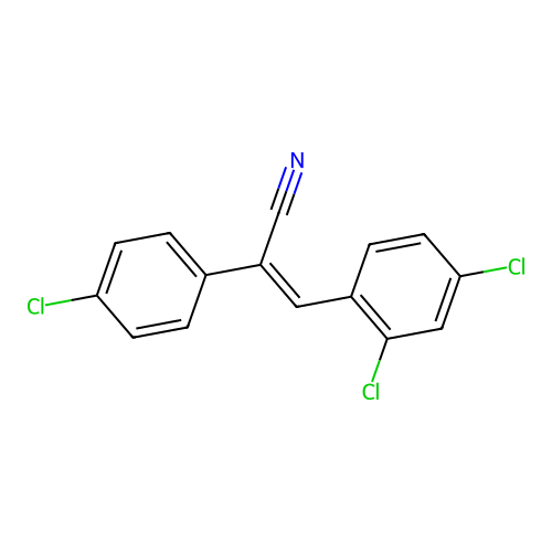 2-(4-Chlorophenyl)-3-(2,4-dichlorophenyl)prop-2-enenitrile structure