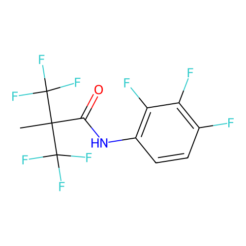 3,3,3-trifluoro-2-methyl-2-(trifluoromethyl)-N-(2,3,4-trifluorophenyl)propanamide structure