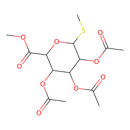 Methyl 3,4,5-triacetyloxy-6-methylsulfanyloxane-2-carboxylate structure