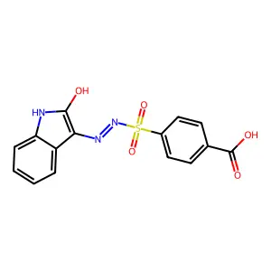 4-(2-(2-Oxoindolin-3-ylidene)hydrazinylsulfonyl)benzoic acid structure