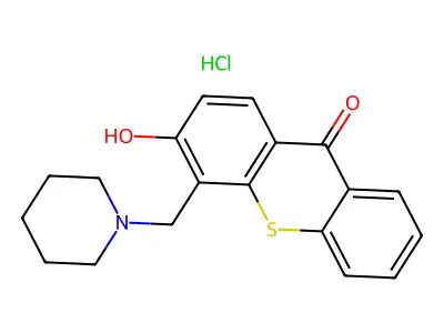 9-Thioxanthenone, 3-hydroxy-4-piperidinomethyl-, hydrochloride structure