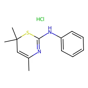6H-1,3-Thiazin-2-amine, N-phenyl-4,6,6-trimethyl-, monohydrochloride structure