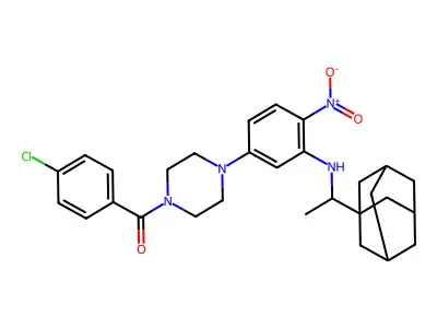 4-{3-[(Adamantanylethyl)amino]-4-nitrophenyl}piperazinyl 4-chlorophenyl ketone structure