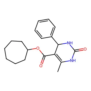 Cycloheptyl 6-methyl-2-oxo-4-phenyl-1,2,3,4-tetrahydro-5-pyrimidinecarboxylate structure