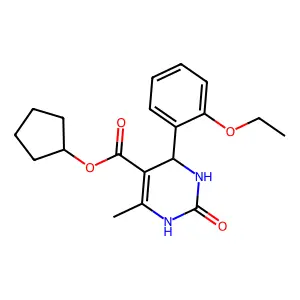 Cyclopentyl 4-(2-ethoxyphenyl)-6-methyl-2-oxo-1,2,3,4-tetrahydro-5-pyrimidinecarboxylate structure