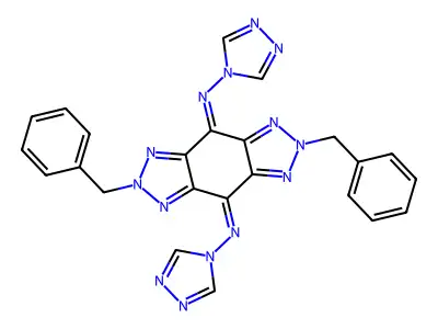 N,N'-(2,6-dibenzylbenzo[1,2-d:4,5-d']bis[1,2,3]triazole-4,8(2H,6H)-diylidene)bis(4H-1,2,4-triazol-4-amine) structure