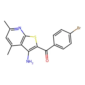 (3-Amino-4,6-dimethylthieno[2,3-b]pyridin-2-yl)(4-bromophenyl)methanone structure