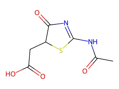 2-(Acetylamino)-4,5-dihydro-4-oxo-5-thiazoleacetic acid structure