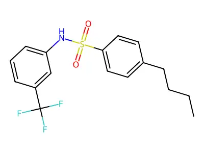 4-butyl-N-[3-(trifluoromethyl)phenyl]benzenesulfonamide structure
