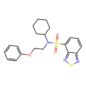 N-cyclohexyl-N-(2-phenoxyethyl)-2,1,3-benzothiadiazole-4-sulfonamide structure