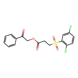 2-Oxo-2-phenylethyl 3-[(2,5-dichlorophenyl)sulfonyl]propanoate structure