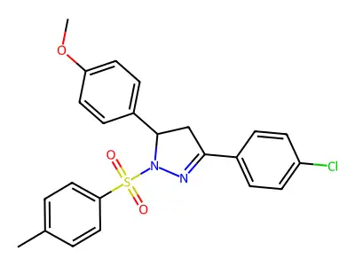 3-(4-chlorophenyl)-5-(4-methoxyphenyl)-1-tosyl-4,5-dihydro-1H-pyrazole structure