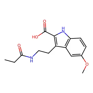 5-methoxy-3-[2-(propanoylamino)ethyl]-1H-indole-2-carboxylic acid structure