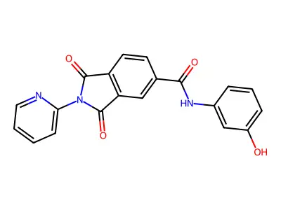N-(3-hydroxyphenyl)-1,3-dioxo-2-pyridin-2-ylisoindole-5-carboxamide structure