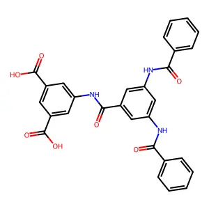 5-(3,5-bis(benzamido)benzamido)isophthalic acid structure