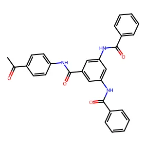 N-(4-acetylphenyl)-3,5-bis[(phenylcarbonyl)amino]benzamide structure