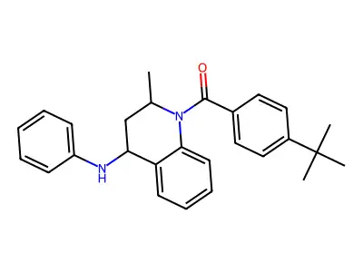 (4-anilino-2-methyl-3,4-dihydro-2H-quinolin-1-yl)-(4-tert-butylphenyl)methanone structure