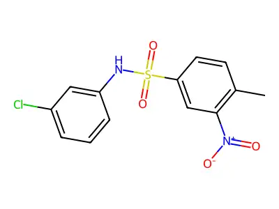N-(3-chlorophenyl)-4-methyl-3-nitrobenzenesulfonamide structure