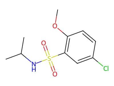 5-chloro-2-methoxy-N-propan-2-ylbenzenesulfonamide structure