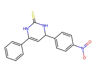 2(1H)-Pyrimidinethione, 3,4-dihydro-4-(4-nitrophenyl)-6-phenyl- structure