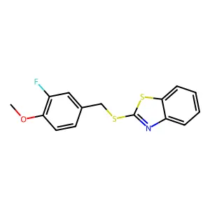 2-[(3-Fluoro-4-methoxyphenyl)methylsulfanyl]-1,3-benzothiazole structure