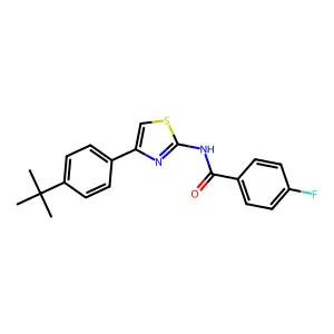 N-[4-(4-tert-butylphenyl)-1,3-thiazol-2-yl]-4-fluorobenzamide structure
