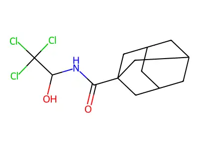 N-(2,2,2-trichloro-1-hydroxyethyl)adamantane-1-carboxamide structure