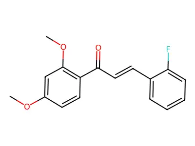 (2E)-1-(2,4-dimethoxyphenyl)-3-(2-fluorophenyl)prop-2-en-1-one structure