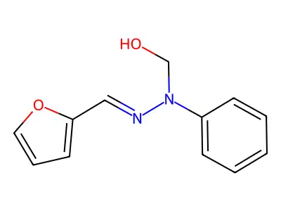 2-Furancarboxaldehyde, 2-(hydroxymethyl)-2-phenylhydrazone structure