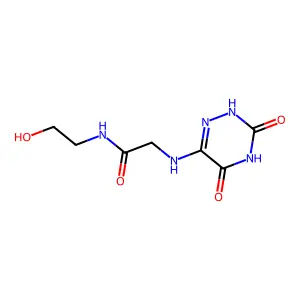 2-[(3,5-Dioxo-2,3,4,5-tetrahydro-1,2,4-triazin-6-yl)amino]-N-(2-hydroxyethyl)acetamide structure
