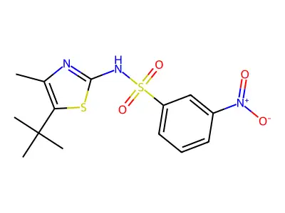 N-(5-tert-Butyl-4-methyl-thiazol-2-yl)-3-nitro-benzenesulfonamide structure