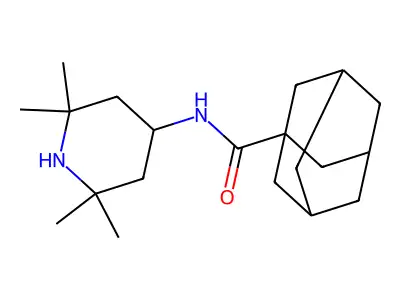 N-(2,2,6,6-tetramethylpiperidin-4-yl)adamantane-1-carboxamide structure