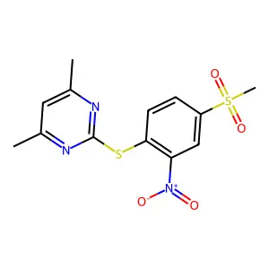 2-[(4-Methanesulfonyl-2-nitrophenyl)sulfanyl]-4,6-dimethylpyrimidine structure