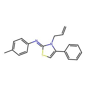 (3-Allyl-4-phenyl-3H-thiazol-2-ylidene)-p-tolyl-amine structure