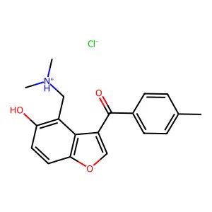 5-Benzofuranol, 4-dimethylaminomethyl-3-(p-toluoyl)-, hydrochloride structure