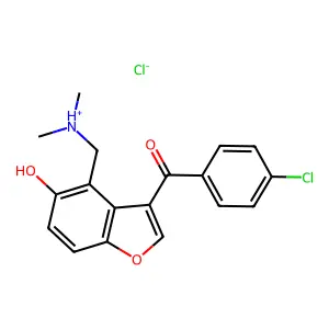 5-Benzofuranol, 3-(p-chlorobenzoyl)-4-dimethylaminomethyl-, hydrochloride structure