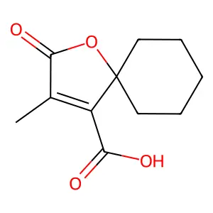 3-Methyl-2-oxo-1-oxaspiro[4.5]dec-3-ene-4-carboxylic acid structure