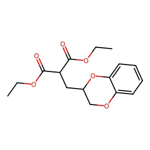 Malonic acid, (1,4-benzodioxan-2-yl)methyl-, diethyl ester structure