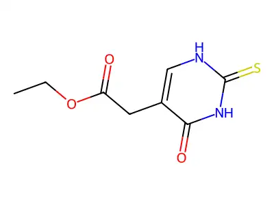 Ethyl 2-(4-hydroxy-2-mercaptopyrimidin-5-yl)acetate structure