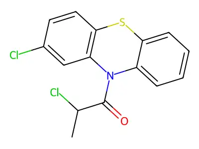 2-chloro-10-(2-chloropropanoyl)-10H-phenothiazine structure