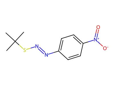 E-p-Nitrophenyldiazo t-butyl sulfide structure
