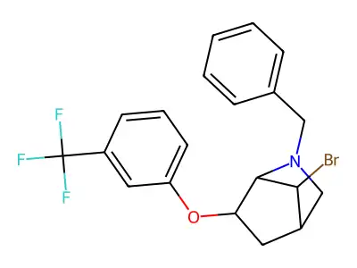 2-Benzyl-7-bromo-6-[3-(trifluoromethyl)phenoxy]-2-azabicyclo[2.2.1]heptane structure
